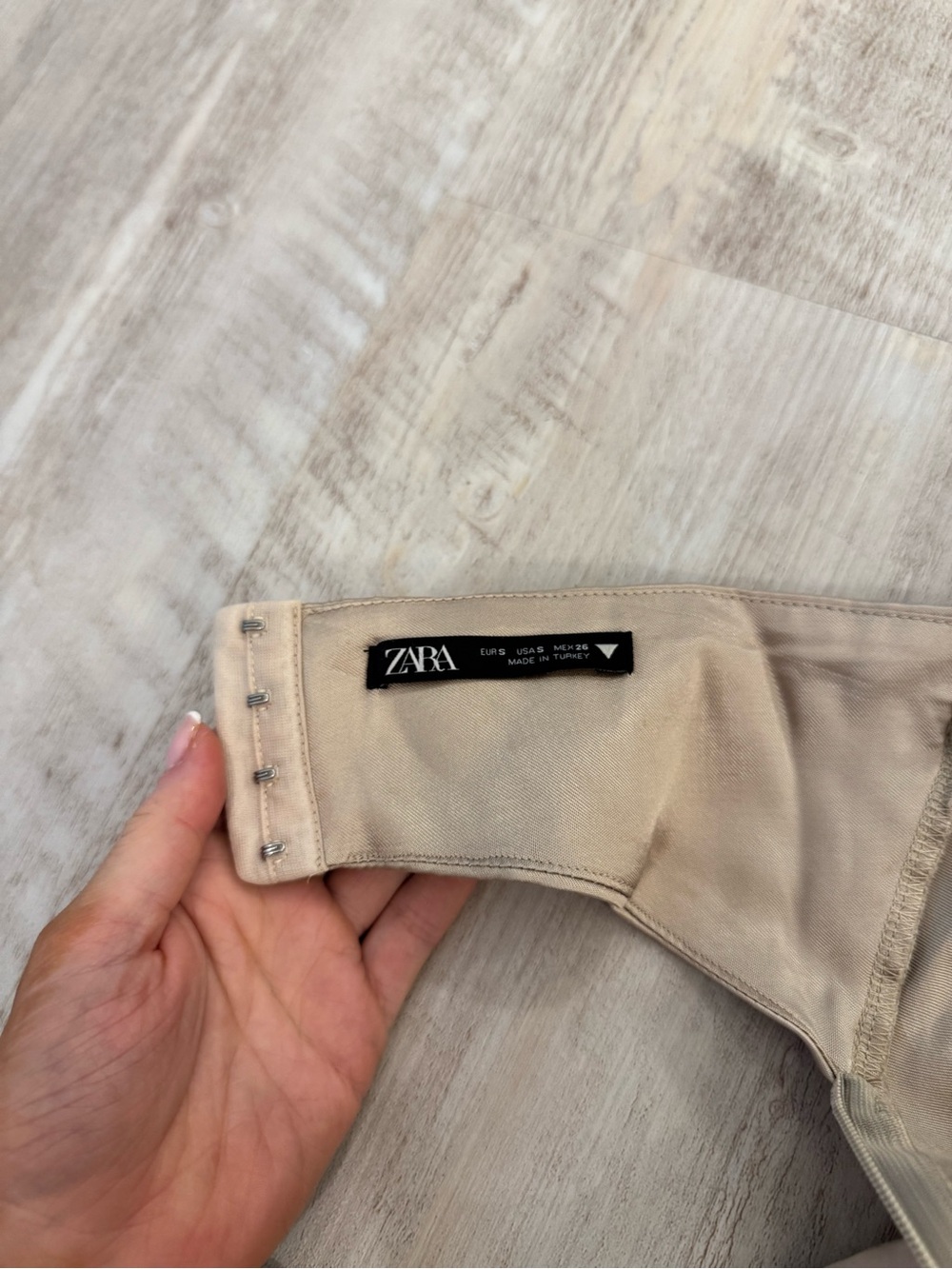 ZARA champagne colored Satin Slip Dress with Spaghetti Straps - Picture 4 of 5